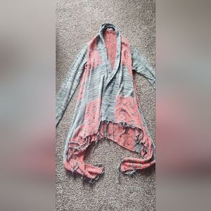 Light Pink and Grey Aztec Boho Cardigan